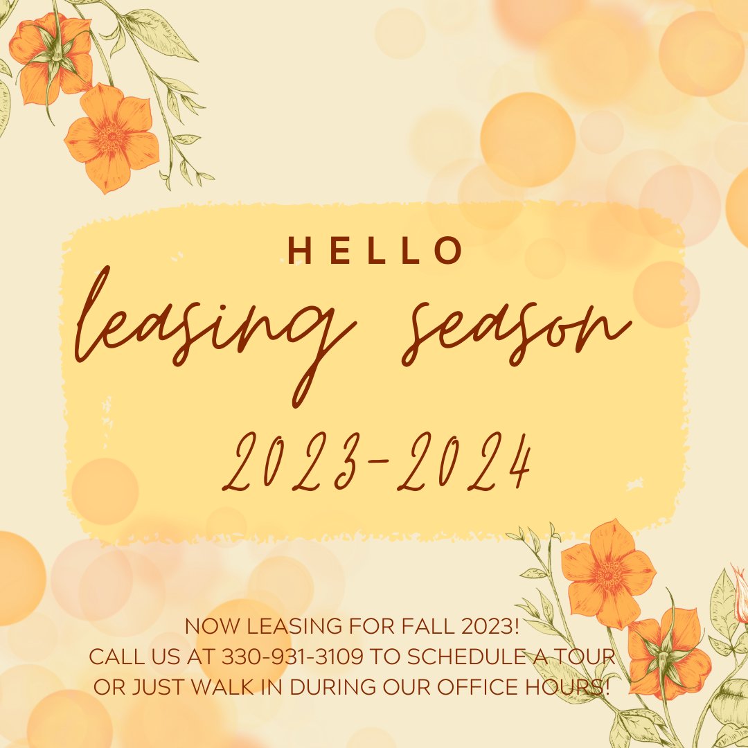 TODAY WE OPEN TO THE PUBLIC FOR LEASE YEAR 2023-2024!! Our office hours are from 10am-5pm Monday- Saturday! Sign today to reserve your bedspace! 🤩