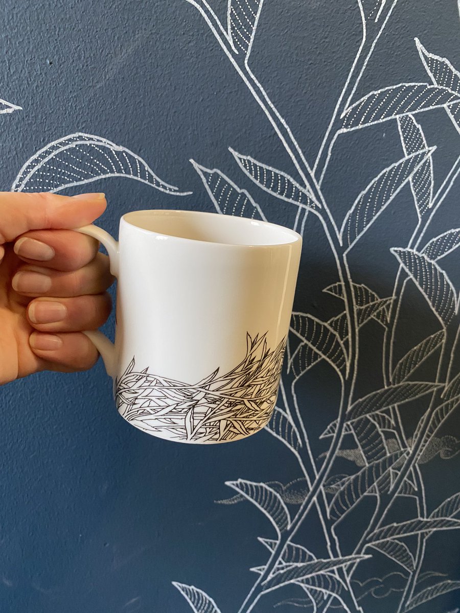 So very in love with <a href="/tomberryart/">Tom Berry</a> ‘s leaves that adorn our bone china teaware and  our office! 🍃