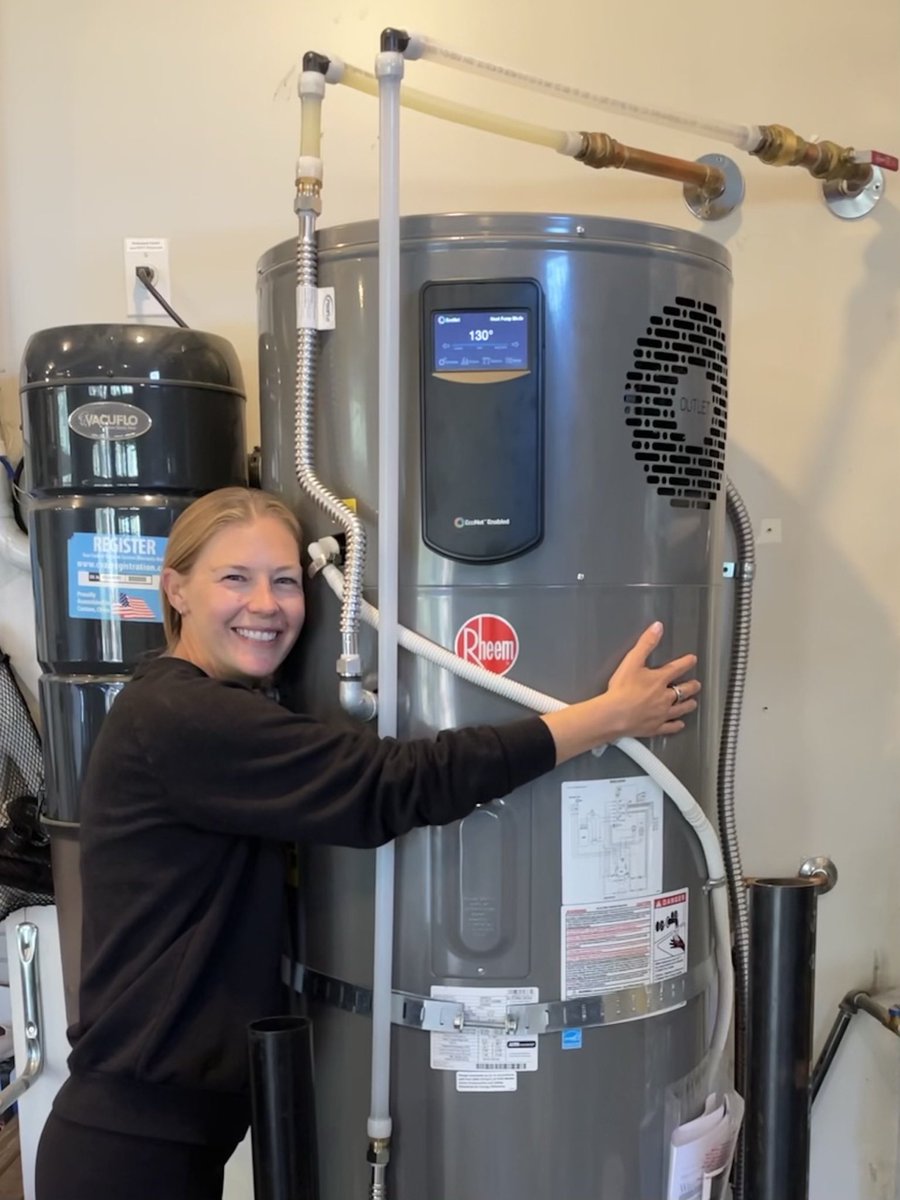lfraser's tweet photo. Happy heat pump water heater day!! Give your favorite clean, efficient and snugly appliance a big hug! #heatpumpitup https://t.co/WLVOEx8ctE