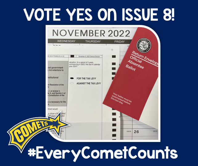 Quick Reminder to Coventry Seniors and All Parents/Community Members! Don’t forget to take advantage of our #EveryCometCounts Election Day opportunities! See Facebook Post for more info.
