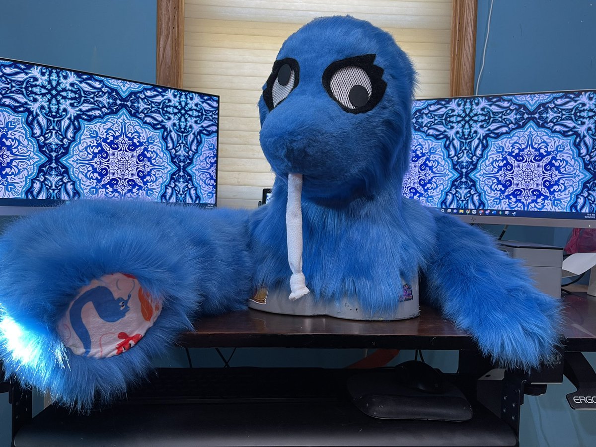 ThePyrateCove's tweet photo. The Worm on a String fursuit is done!!! https://t.co/hRGBFO0KOa