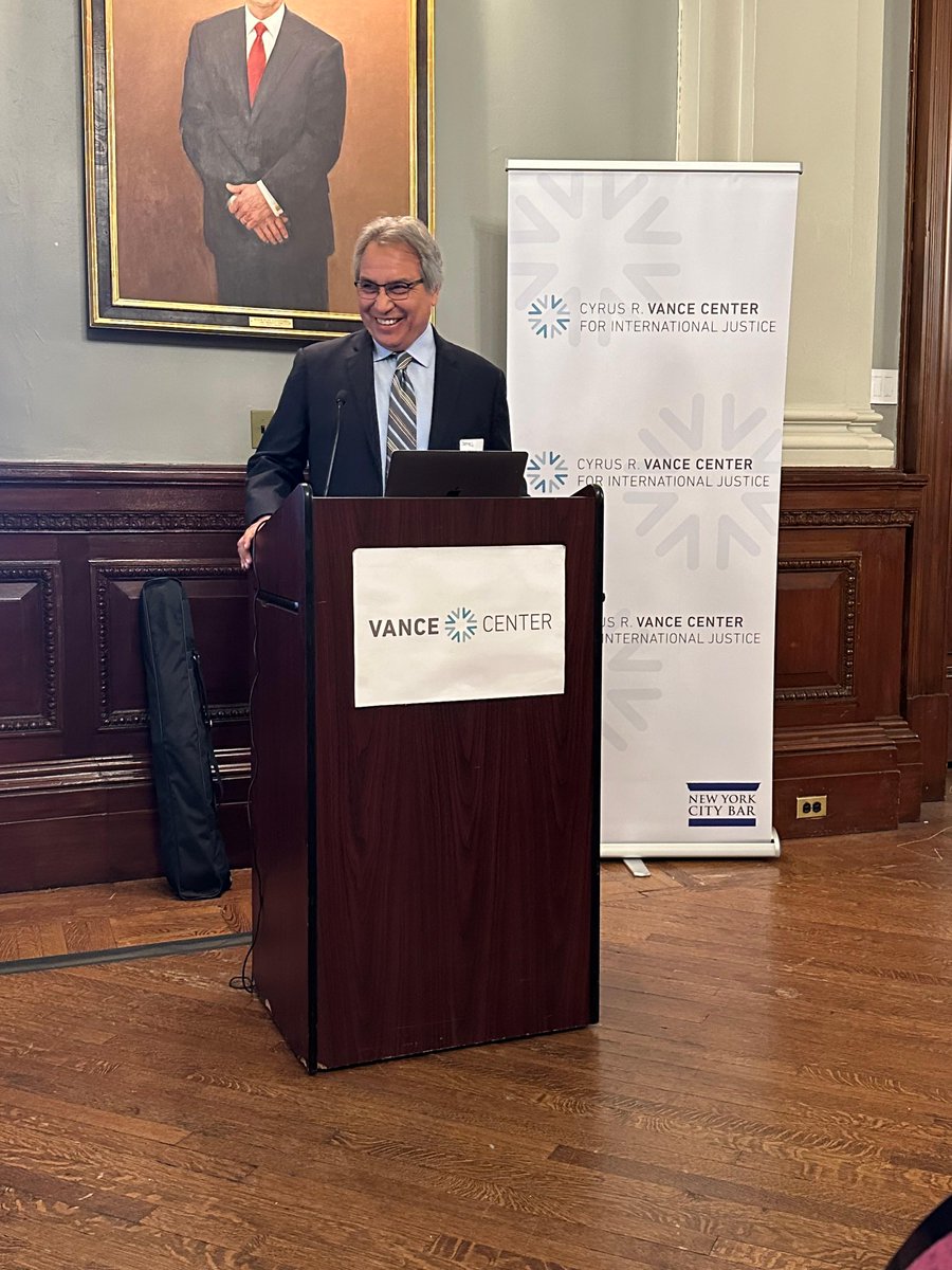 VanceCenter's tweet photo. S. James Anaya gave the opening remarks at our 20th Anniversary event: Progress & Prospects.
#VC20TH https://t.co/Wqky7yR0qo
