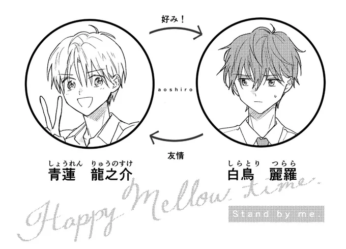 私がよく呟く青白とは青蓮君と白鳥君のことです
#創作BL 
