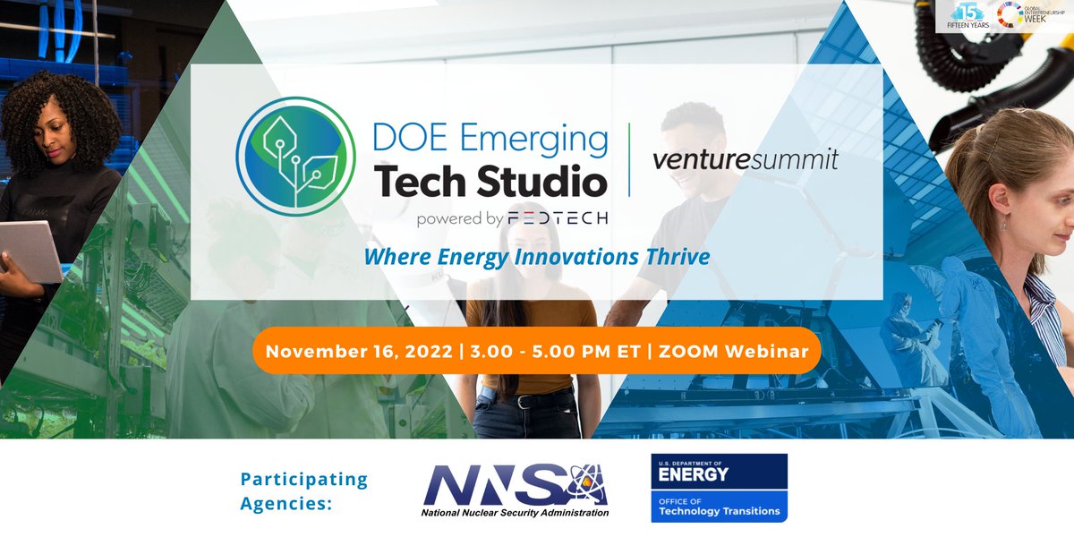 Join us on 11/16 for the DOE Emerging Tech Studio Venture Summit, where startup teams will pitch in front of a panel of experts on topics ranging from supercomputers to faster breast cancer detection. Come together to learn, network, and celebrate. bit.ly/3ROquCn
