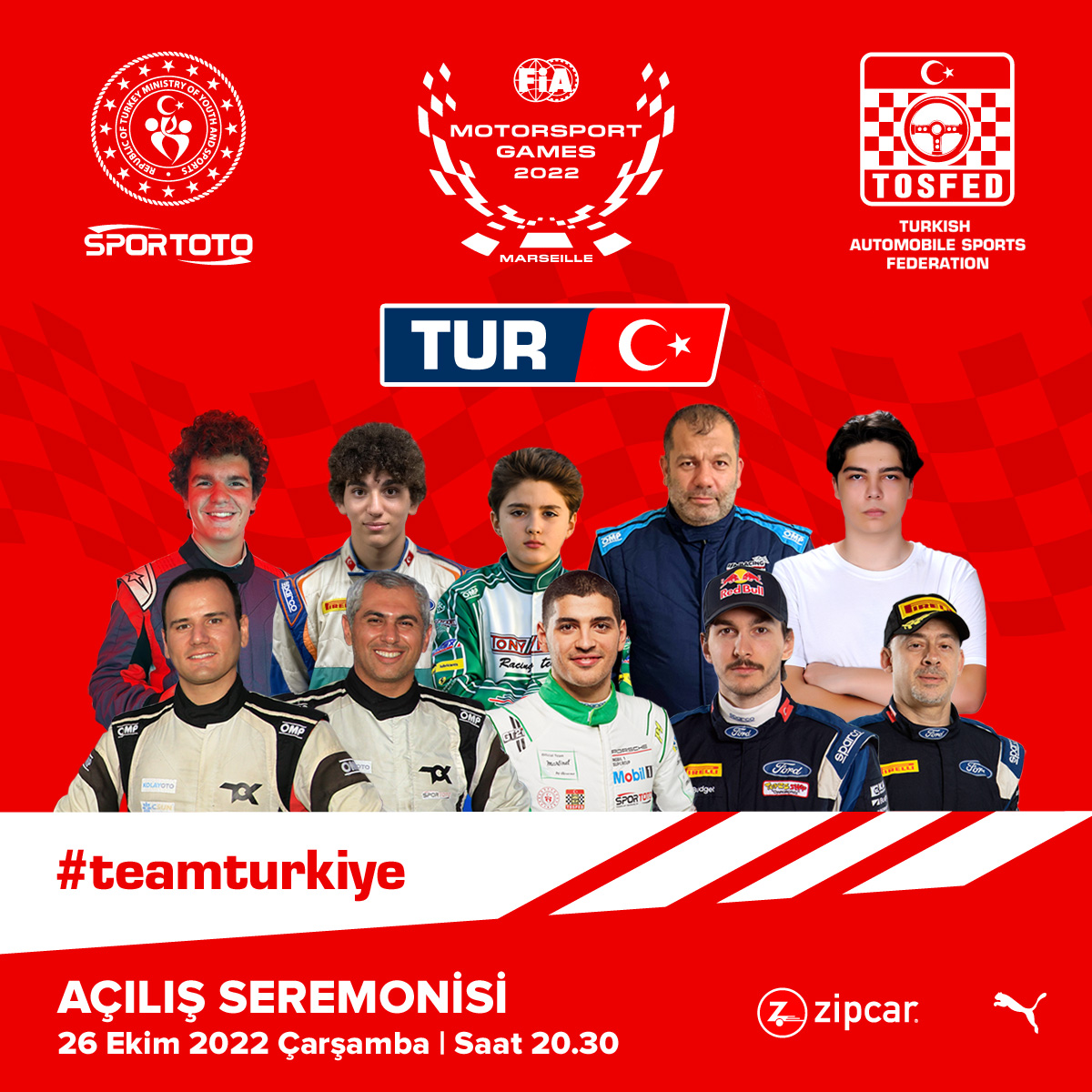 Team Türkiye'nin 8 ayrı branşta 10 sporcuyla katıldığı FIA Motorsporları Olimpiyatları açılış seremonisi bu akşam 20.30'da YouTube kanalından canlı olarak yayınlanıyor.
youtube.com/watch?v=FEp30V…

#teamtürkiye
#tosfed2022
#otomobilsporları
#fiamotorsportgames