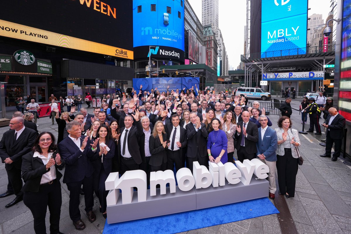 .@Mobileye is #DrivenByVision. 🚗✨ Joining us for the @NasdaqExchange Opening Bell, $MBLY develops & deploys some of the world's leading solutions for safe and scalable driver assist and autonomous driving.