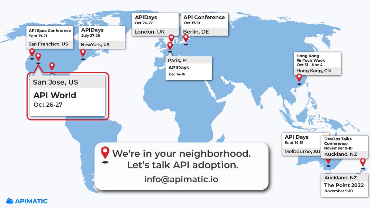 APIMatic's tweet image. Let's talk about how you can accelerate API adoption at BOOTH 309 with @sidneyallen and @ameerhassan__ at @APIWorld 🚀Register now: hubs.li/Q01qJf6m0 #apiworld2022