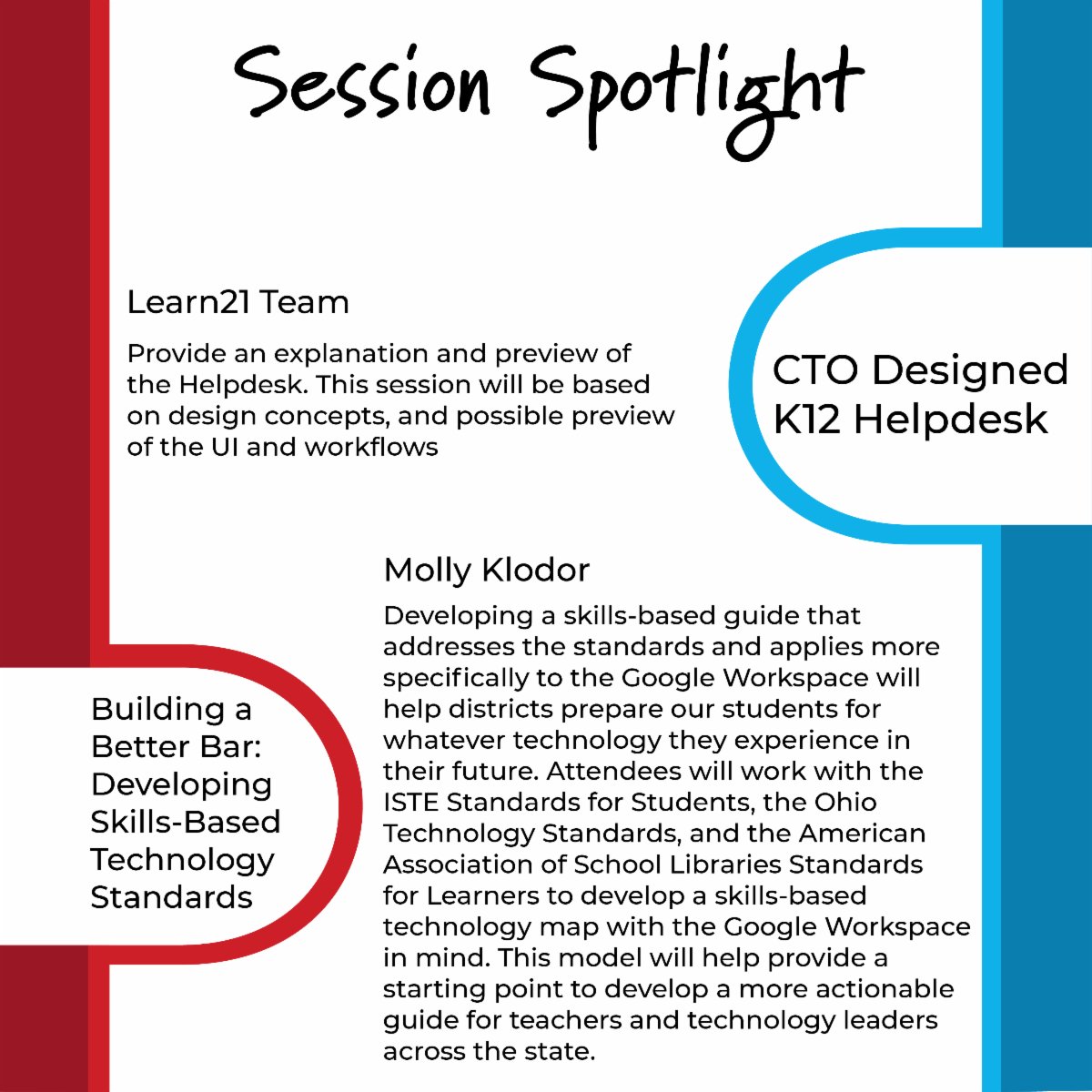 Session Spotlight! Don't miss the sessions at the Learn21 Ohio CoSN/ISTE Conference!
bit.ly/L21Conf
#OhioCoSN #L21Conf