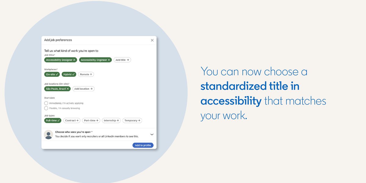 LinkedInImpact's tweet photo. LinkedIn is proud to share new product updates and resources to improve accessibility for all of our members and further the conversation around building inclusive, equitable workplaces everywhere. Check out the full list of updates: https://t.co/QS1YJiABtF

#NDEAM #Inclusion https://t.co/fgA3cNMOBS