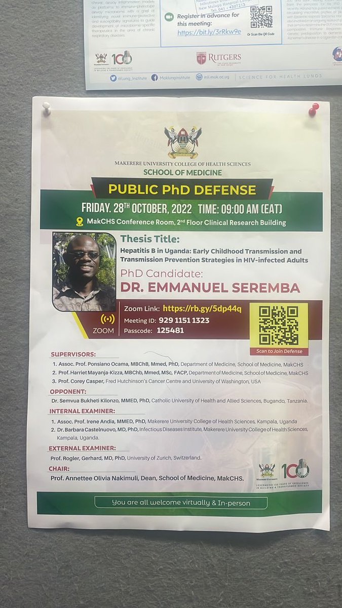 We wish Dr. Seremba all the best. Dr. Emmanuel Seremba is a Senior Honorary Lecturer at the Dept of Medicine @MakCHS_SOM and a Consultant Physician, and clinical head at @kirudduNRH . He is a great teacher of gastroenterology & hepatology to both undergraduates & postgraduates.