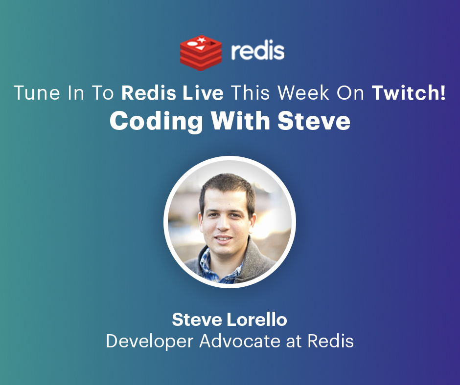 Redisinc's tweet photo. It’s Wednesday and you know what that means, @slorello has another great stream planned on #RedisLive! See you there in one hour on Twitch: https://t.co/UdoOH4N71P https://t.co/DlP9PVOtf0