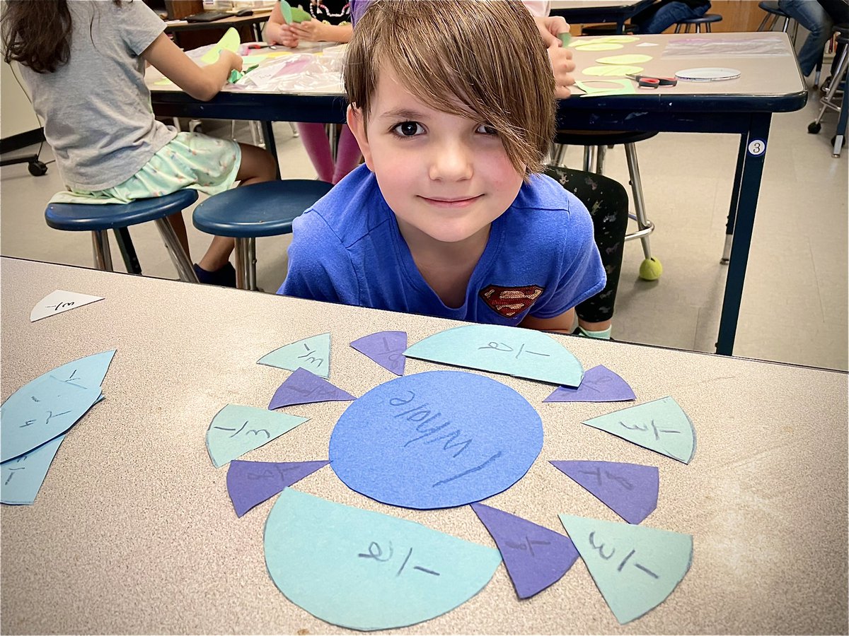 We are creating art with fractions today in 3rd grade <a href="/WellsBranchAIA/">Wells Branch AIA</a>.  These kiddos have a deep well of knowledge - and are more than happy to share EVERYTHING they know about fractions with you.  😂 <a href="/RoundRockISD/">Round Rock ISD</a> <a href="/rrisdart/">Round Rock ISD Art</a> #explorerscreate #integratedlearning