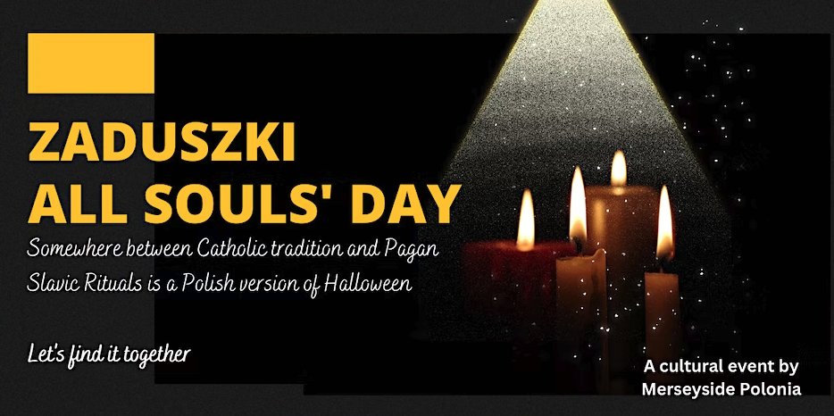 Visit the Eventbrite link and get a spooky ticket for our spooky All Souls' Day 🎃👻🪦

eventbrite.co.uk/e/zaduszki-all…

#culture #polacywuk #Polonia #halloween #liverpooltickets #liverpoolevent #merseyside #events #spooky #polishtradition #polishheritage #allsoulsday #slavic