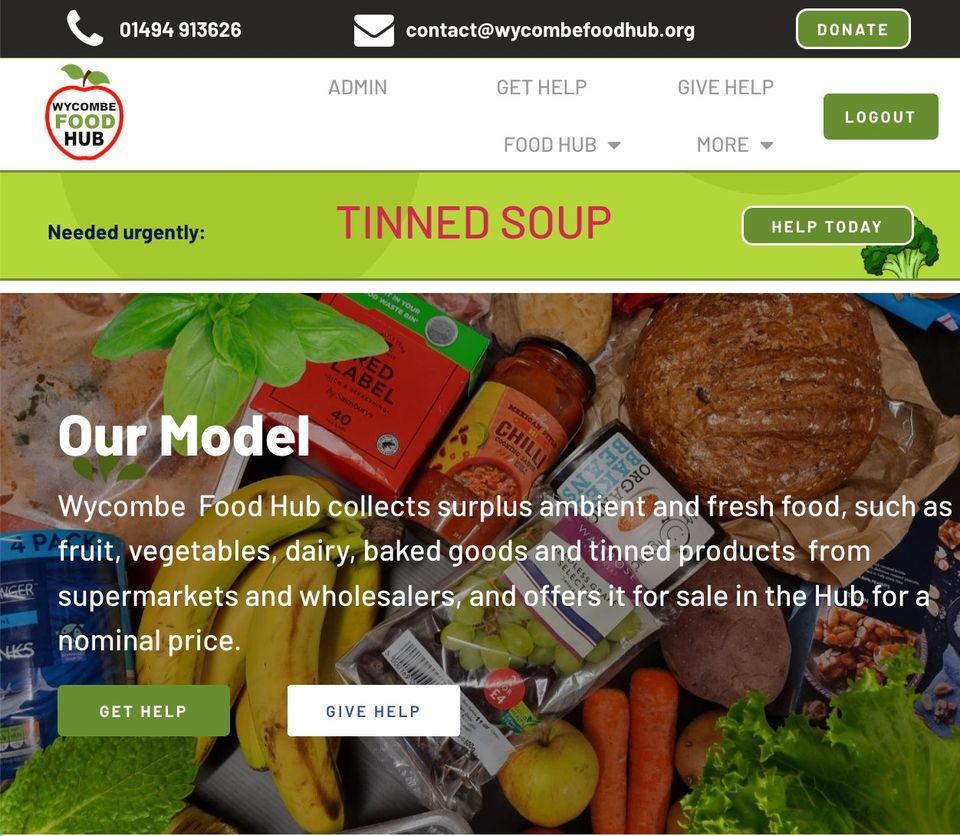 Great news
Our new website is now live.
Pop over to wycombefoodhub.org and take a look.
We have made the site much easier to navigate so you can quickly get help or give help at the Hub.
Did you know we now offer home deliveries?