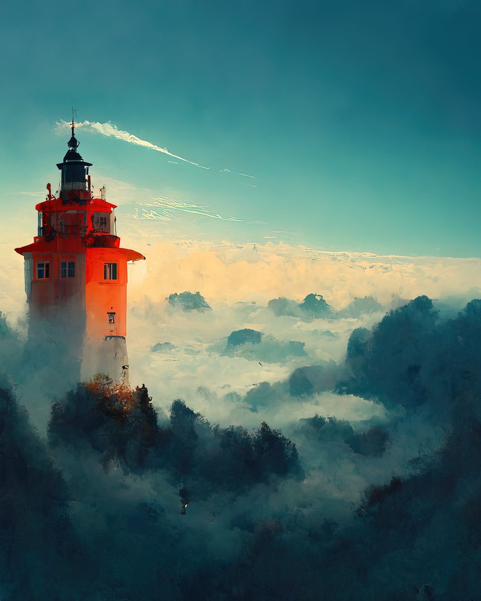 noqipon's tweet photo. Lighthouse above the fog

Created with #midjourney | Upscaled with Gigapixel AI from @topazlabs

#lighthouse #clouds #fog #mist #aiart #ai #aiartist #generativeart #generativeartist #digitalart #surrealart https://t.co/EdjITtIqnl