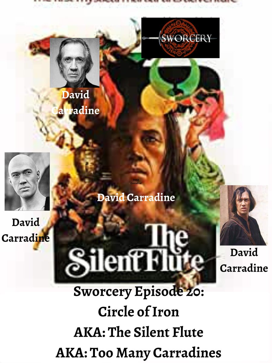 sworcery1's tweet photo. It's David Carradine as a monkey, a panther-man, a mustachioed villain, and a blind floutist. It's Sworcery Episode 20: Circle of Iron

https://t.co/k9heysw1b9

#sworcery #swordandsorcery #brucelee #DavidCarradine #RoddyMcDowall #christopherlee #EliWallach #kungfumovies #monkey https://t.co/wVbyKNV4RE