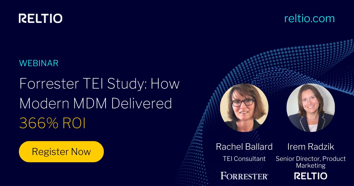 Join #Reltio and @forrester on 11/1 to see how #modernmdm Delivered 366% ROI. Register now: ow.ly/RbN050LlRMP #cloudnative #SaaS #MD