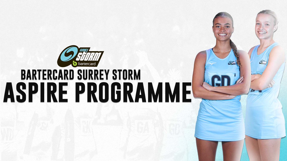 SurreyStorm's tweet image. Do you ASPIRE to play for Bartercard Surrey Storm? 🌪️

If you are between the ages of 14-19 then the Bartercard Surrey Storm Aspire programme may be for you! 

Register interest here ➡️surreystormnetball.co.uk/storm-aspire-p…