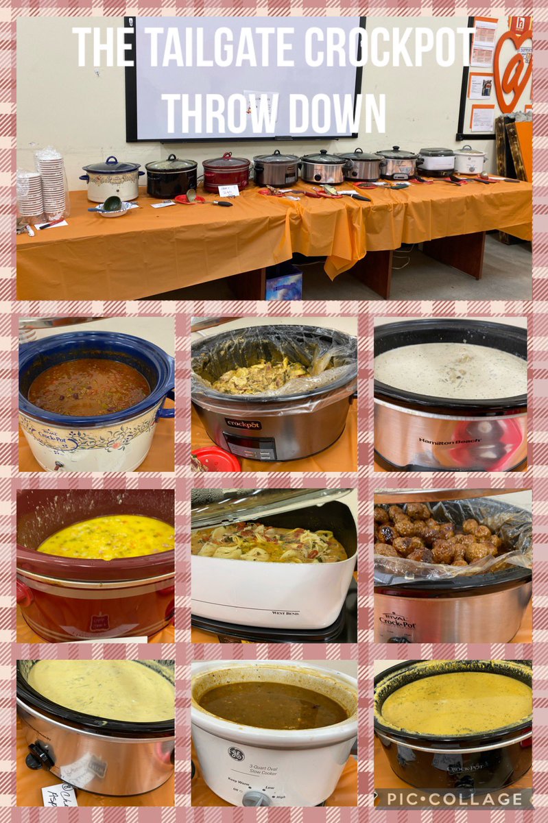 Can we talk about the awesome Crockpot cook off we had yesterday? 9 different soups, chilis & meatballs competed for the best of the best. Appliance Specialist Kim came up on top w/her Cheesy Asparagus soup that was A—mazing! #tailgate #mwoct2022 #crockpotcookoff #spiritweek2022