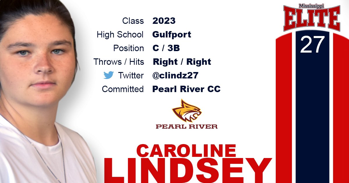 MsElite18ULee's tweet photo. 🥎 Meet the Elite:
# 27 / Caroline Lindsey - '23 Gulfport #softball #SEI2022 @clindz27 https://t.co/wYmCzxzfN8