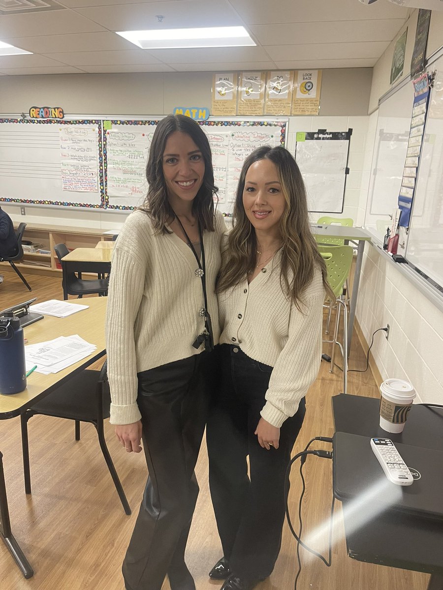 Unintentional twinning again today when Mrs. Pageau came in for a visit!