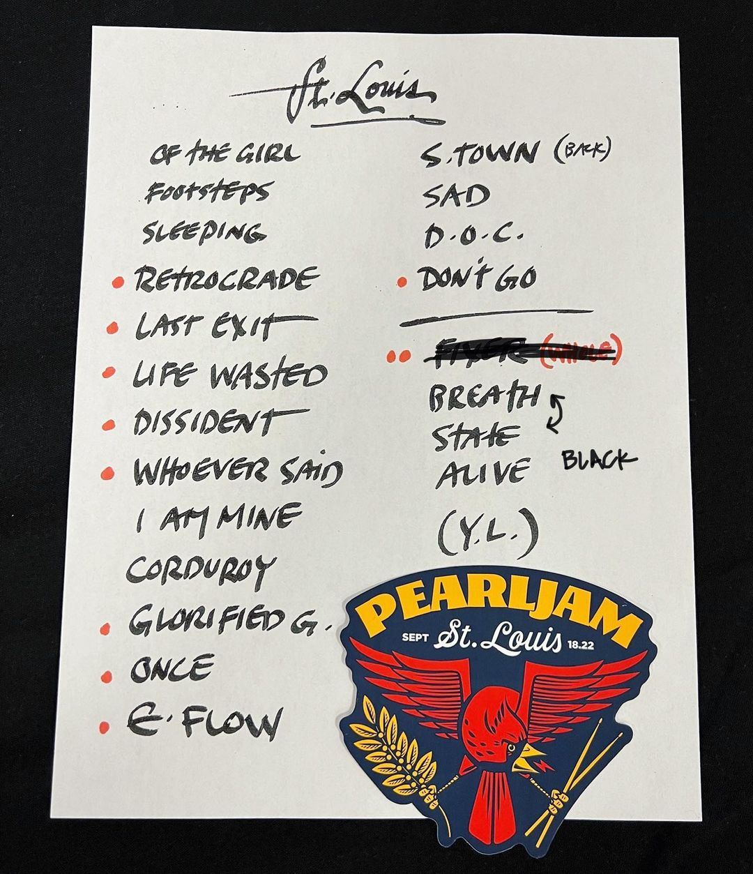 Pearl Jam 🇺🇦 on Twitter "Which setlist from Pearl Jam's 2022 Gigaton