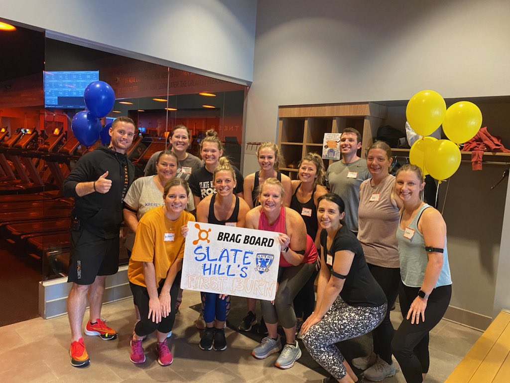 MrsR_In5th's tweet photo. Thank you @orangetheory Dublin for welcoming our Slate Hill staff in for a #firstburn a few weeks ago! So fun getting to do what we love during the day at @SlateHillStars and then go workout together! #takecareofoneanother #weloveworthingtonschools #theslate https://t.co/nOyz5KnELp