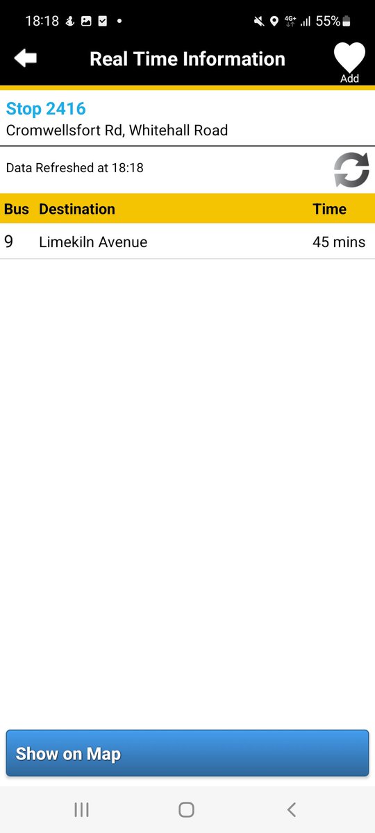 Cobo2002's tweet photo. @dublinbusnews Is this correct? It was at 18 mins 2 minutes ago. https://t.co/C6UAjAUBi0
