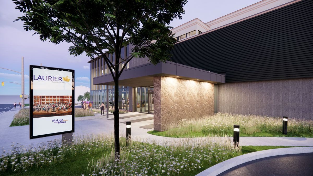 Laurier's tweet photo. #MakingSpaceForMusic: Give to the campaign and find 360 panoramic renderings of the front of the new Savvas Chamberlain Music Building, the lounge of the Carruthers Practice Studios, and the Savvas Chamberlain Family Foundation Lobby: https://t.co/7MHTkjsyac | @LaurierMusic https://t.co/uUNm8oogeI