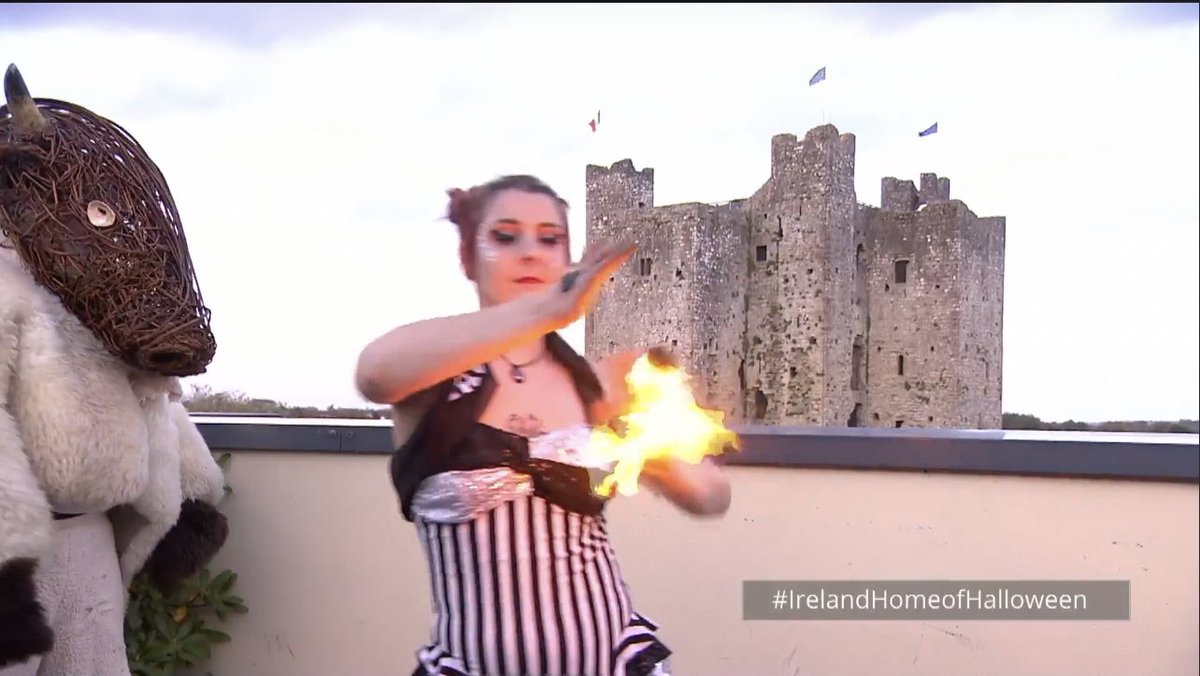 Great to have the wonderful host <a href="/GabeSaglie/">Gabe Saglie</a> sharing Halloween traditions and highlights of the <a href="/PucaFestival/">Púca Festival</a> and <a href="/DerryHalloween/">Derry Halloween</a> experience with <a href="/Travelzoo/">Travelzoo</a> followers on today’s #FacebookLive from Trim Castle #IrelandHomeofHalloween