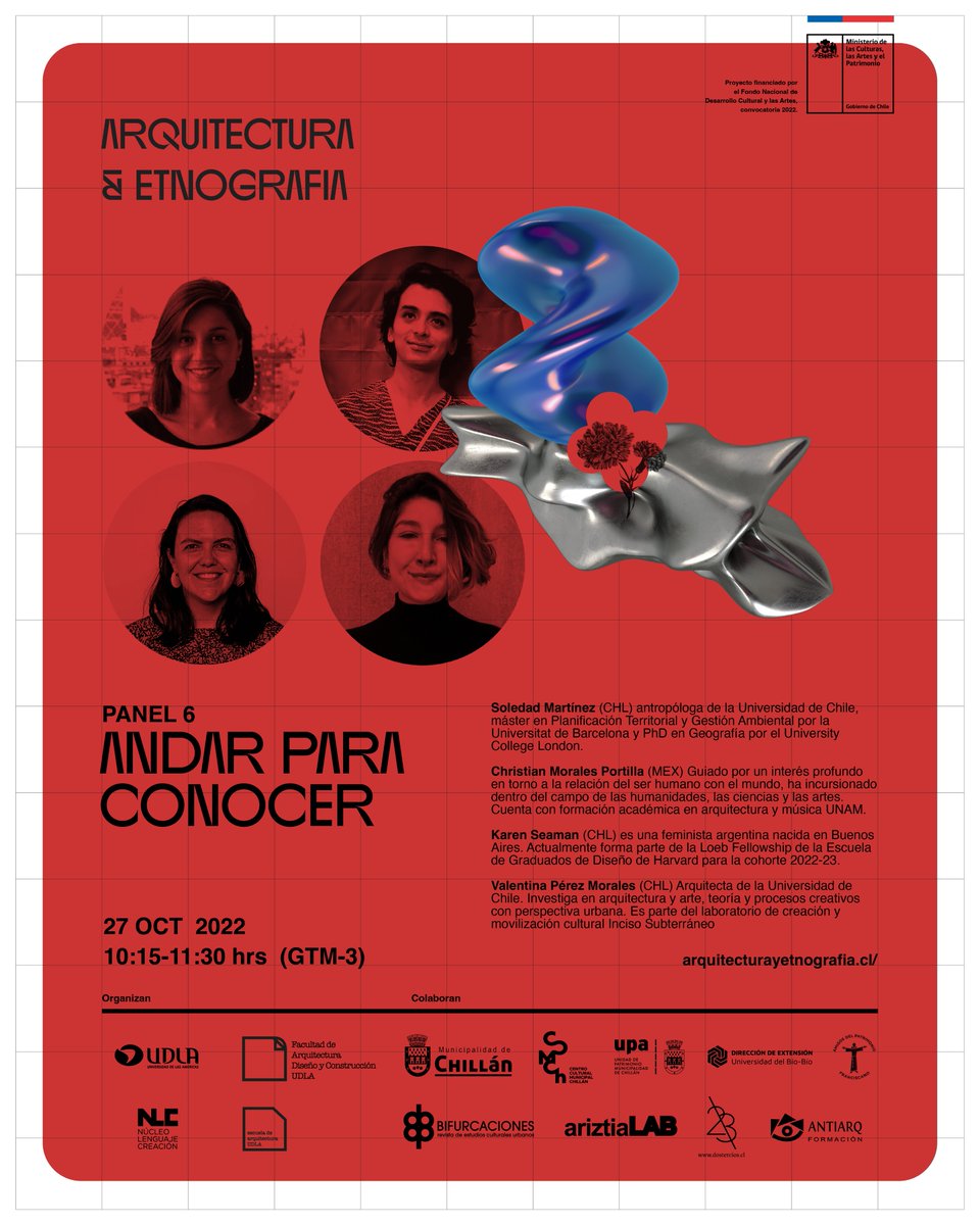 ArqUDLA's tweet photo. ⭕️MAÑANA⭕️  
El Seminario internacional #ArquitecturayEtnografía estará en Chillan

Inscripciones:
https://t.co/pdnhKWRAbK

Revisa el programa en la web:
https://t.co/njP8ZyxYjW https://t.co/dK5yVF2KaG