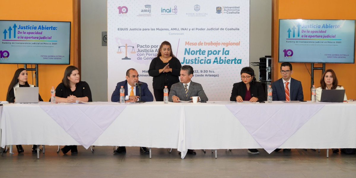 PJCoah's tweet photo. Mgdo. Pdte. @MiguelMery asiste a la Mesa de Trabajo Regional Norte por la Justicia Abierta convocada por @EquisJusticia para las Mujeres, #AMIJ, @INAImexico y el Poder Judicial del Estado de Coahuila.

#PJECZ⚖️ https://t.co/gsqeeOmejz