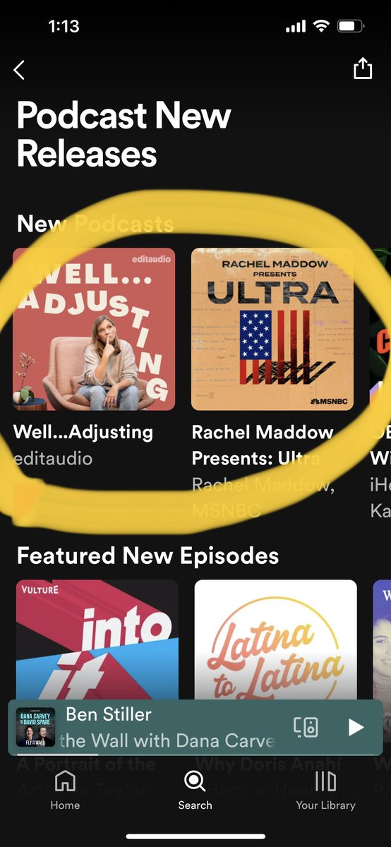Honored that my new podcast, Well…Adjusting is getting featured in <a href="/Spotify/">Spotify</a> right next to <a href="/maddow/">Rachel Maddow</a>’s new hit pod, #ultra. We are in good company!