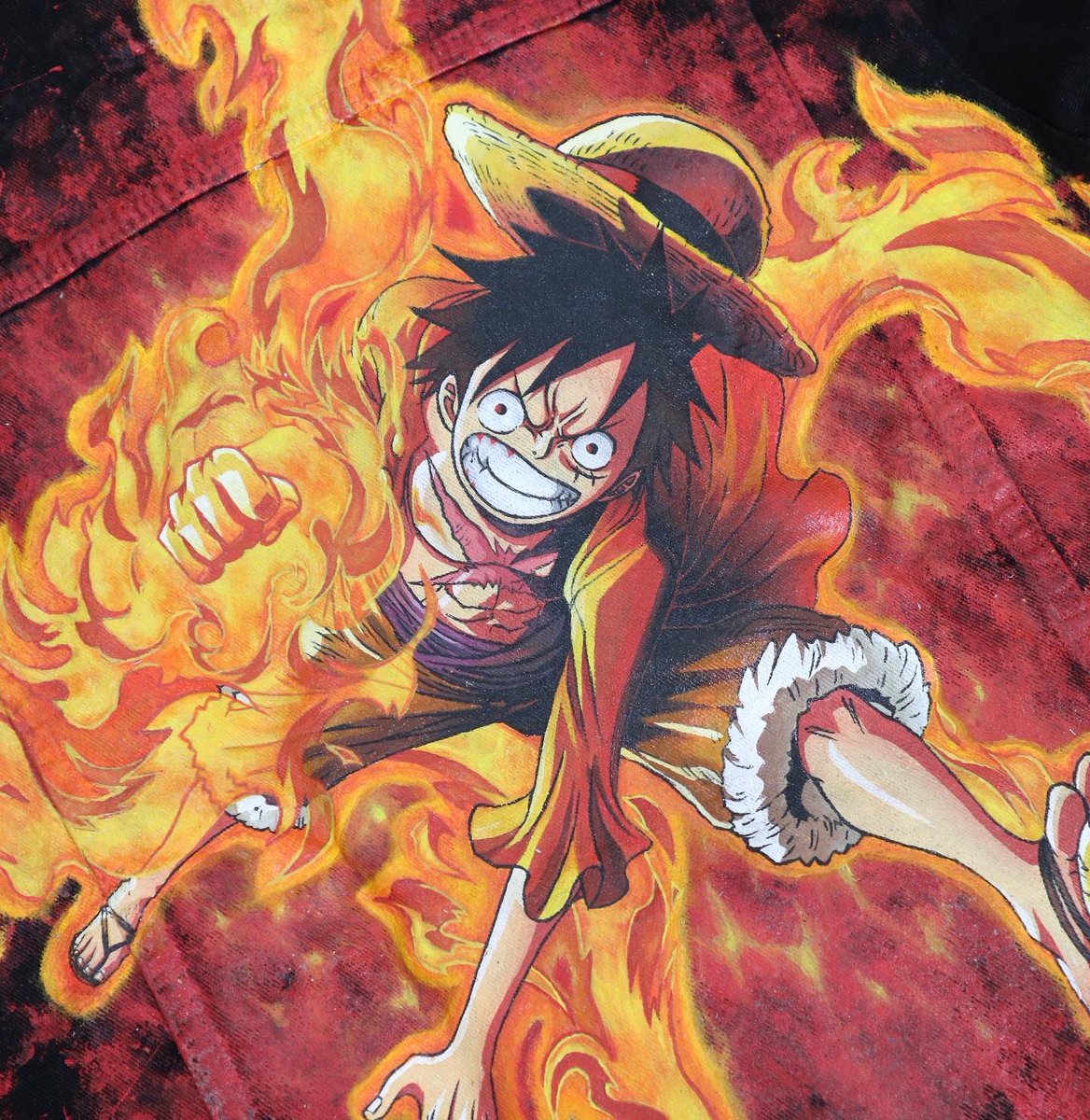 Handpainted denim jacket - Luffy’s Red Hawk! 👊🔥
.
DM for any inquiries 📩
#skyone #customjacket #handpaint #angelus #onepiece #luffy