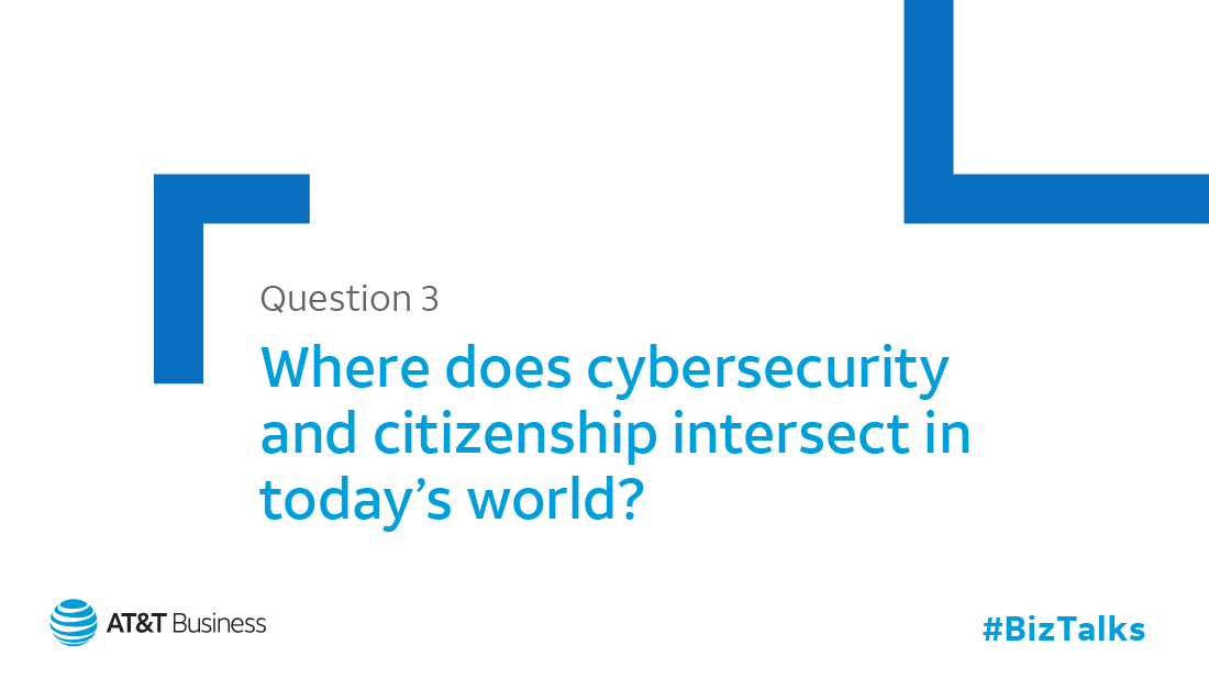 Kevin_Jackson's tweet photo. Q3) One of the #ATTSecurityConf’s presenters was Sandro Mesquita, AVP of Citizenship &amp; Sustainability at AT&amp;T. Where does cybersecurity and citizenship intersect in today’s world? @ATTBusiness #BizTalks #Cybersecurity #ATTInfluencer https://t.co/W3TiKQtvZS