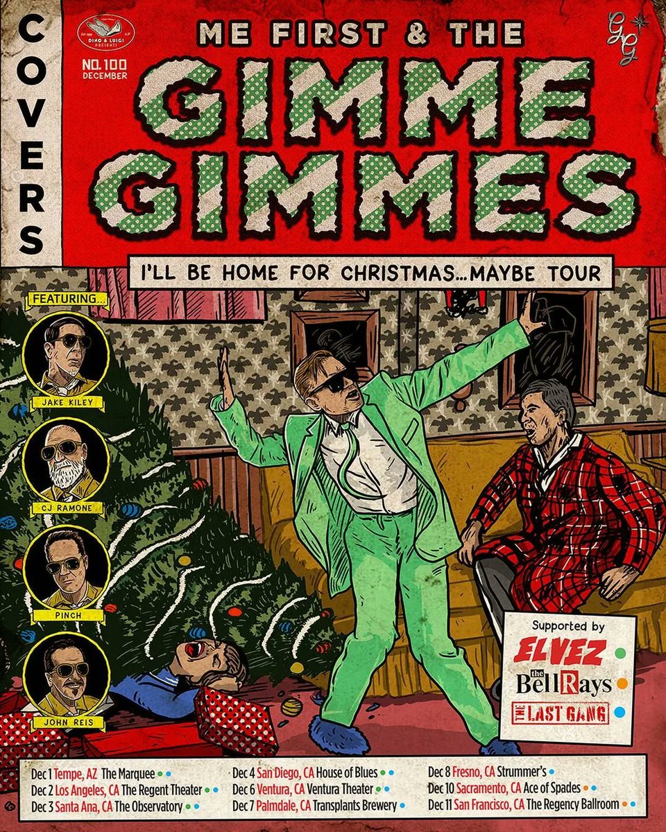 thelastgangband's tweet photo. 🚨WINTER TOUR🚨

Catch us with @gimmegimmesband #elvez and @thebellrays this December! 

Tickets go on sale this Friday, Oct. 28th at 10 am PST

See ya there, and bring the holiday cheer! 🎅🏽🤶🏻🎄🎁🌲🎉🥳
.
#MeFirstAndTheGimmeGimmes #TheLastGang #TheBellRays #FatWreckChords https://t.co/uJ1czpyxau