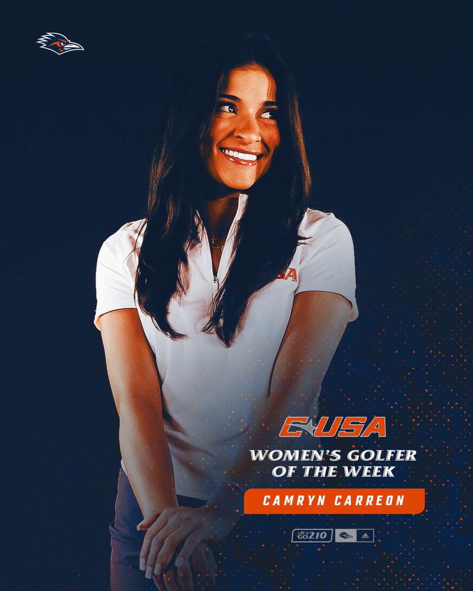 UTSA Women's Golf (@utsawomensgolf) on Twitter photo 𝘾-𝙐𝙎𝘼 𝙂𝙤𝙡𝙛𝙚𝙧 𝙤𝙛 𝙩𝙝𝙚 𝙒𝙚𝙚𝙠
UTSA senior <a href="/CamrynCarreon/">Camryn Carreon</a> has been honored by Conference USA for her top-10 finish at the Jim West Challenge.
🔗 bit.ly/3FsmAMW
#BirdsUp 🤙 𝘾-𝙐𝙎𝘼 𝙂𝙤𝙡𝙛𝙚𝙧 𝙤𝙛 𝙩𝙝𝙚 𝙒𝙚𝙚𝙠
UTSA senior <a href="/CamrynCarreon/">Camryn Carreon</a> has been honored by Conference USA for her top-10 finish at the Jim West Challenge.
🔗 bit.ly/3FsmAMW
#BirdsUp 🤙