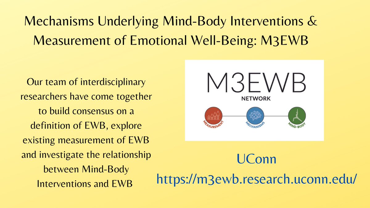 #EmotionalWellBeing, #UCONN, #EWBNetwork, Visit  the M3EWB website for excited research and updates m3ewb.research.uconn.edu