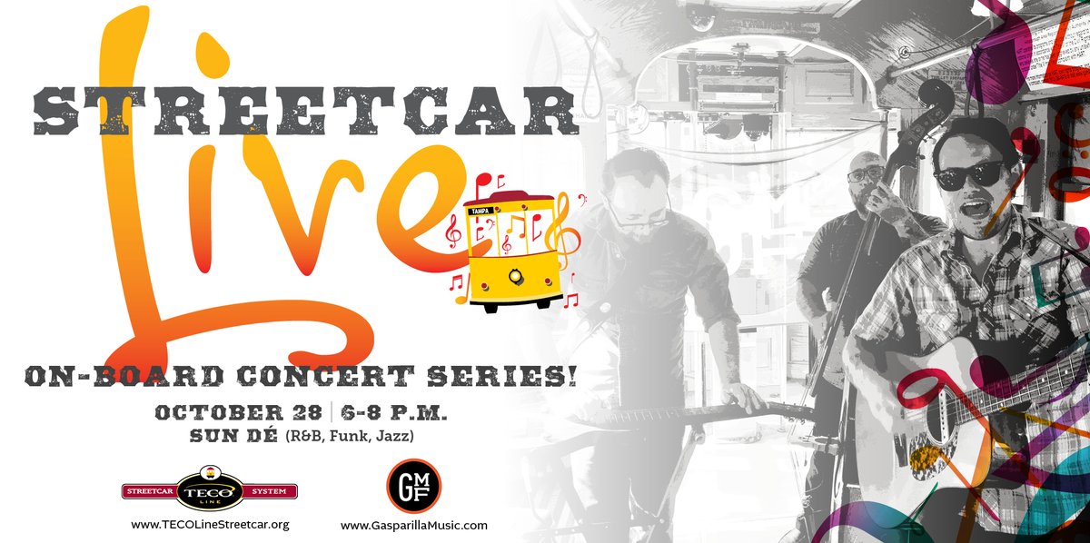 TECO Line Streetcar (@tampastreetcar) on Twitter photo Streetcar Live is this Friday! #SUNDÉ brings the 🎶 vibes from 6 p.m. - 8 p.m.
Haven't heard? We've moved to the fourth Friday of the month to join forces with <a href="/FourthFridayTPA/">Fourth Friday Tampa</a>! #StreetcarLive x #FourthFridayTPA #GMF Streetcar Live is this Friday! #SUNDÉ brings the 🎶 vibes from 6 p.m. - 8 p.m.
Haven't heard? We've moved to the fourth Friday of the month to join forces with <a href="/FourthFridayTPA/">Fourth Friday Tampa</a>! #StreetcarLive x #FourthFridayTPA #GMF