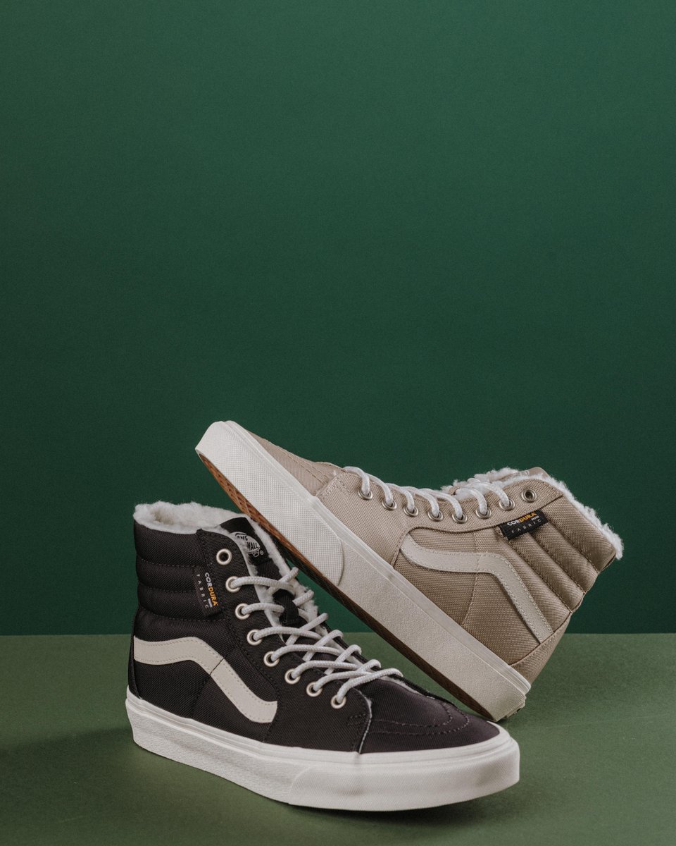 Stay cozy and warm in the Cordura Sherpa Sk8-Hi. Available now at vans.com