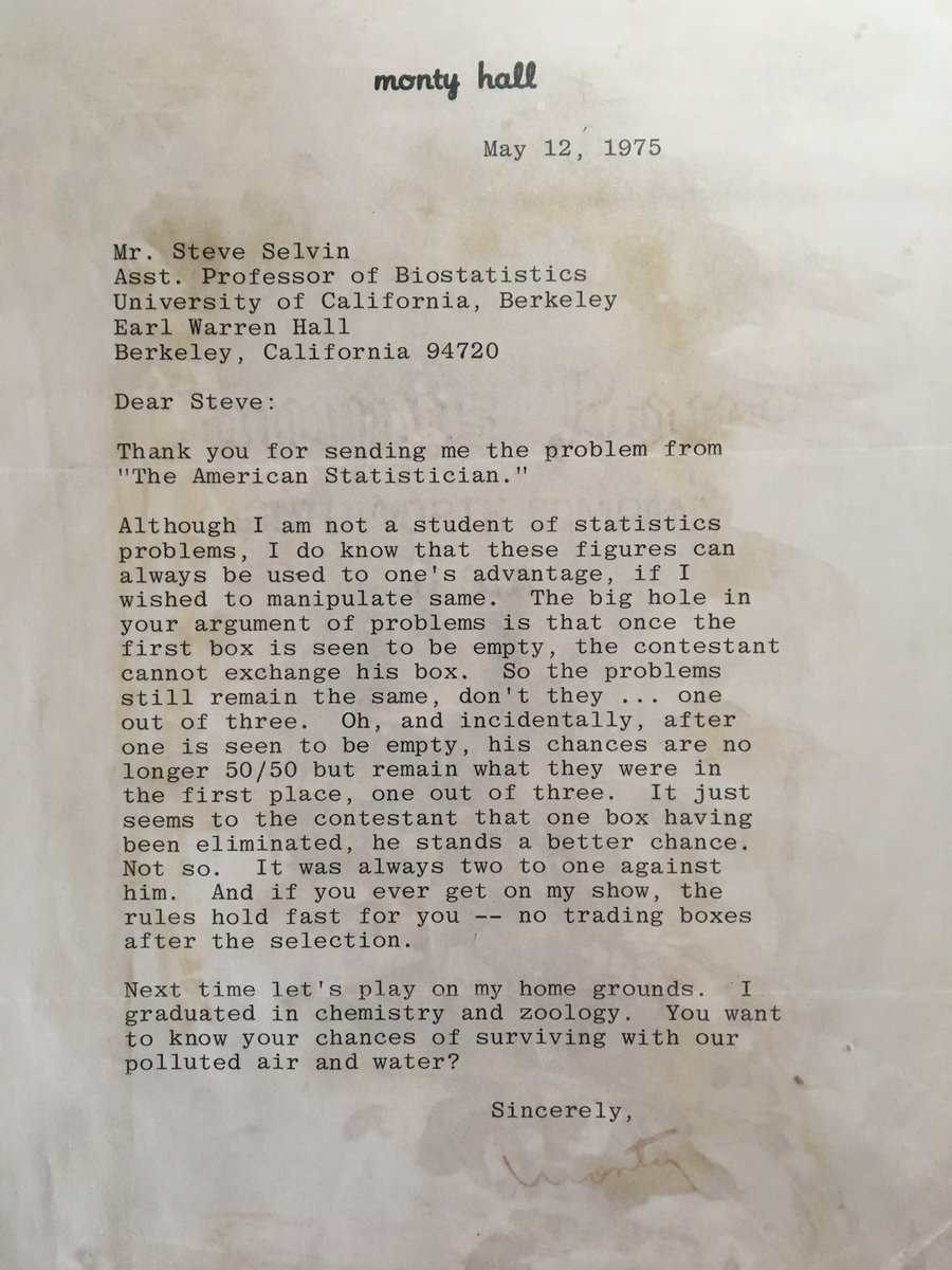 Here's some family history. Monty Hall was clear about 'no trading boxes'. Less clear that he understood the Monty Hall Problem itself.