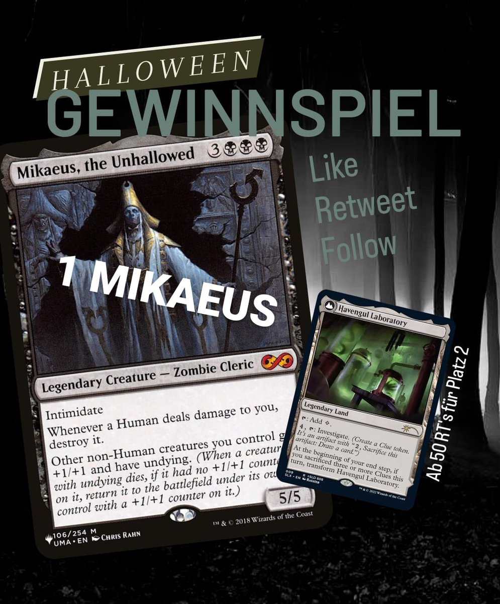 40lifeEDH's tweet photo. 💀🎃👹Kleines Halloween Giveaway👹🎃💀

Mitmachen geht so:

Like
Follow
Retweet

Schluss ist am 01.11. um 00:00 Uhr!

🧟‍♀️🧛🏻‍♂️Viel Glück allen 🧛🏻‍♂️🧟‍♀️ https://t.co/WfGVh6gPc9