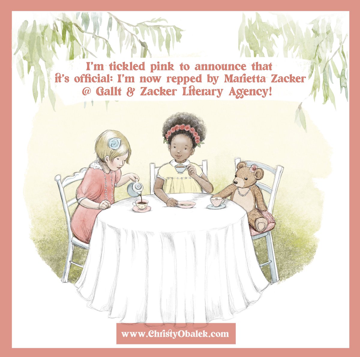 I have news! I’m excited to announce that I’m represented by the fabulous <a href="/AgentZacker/">Marietta B Zacker</a> of @GalltZackerLit 🎉