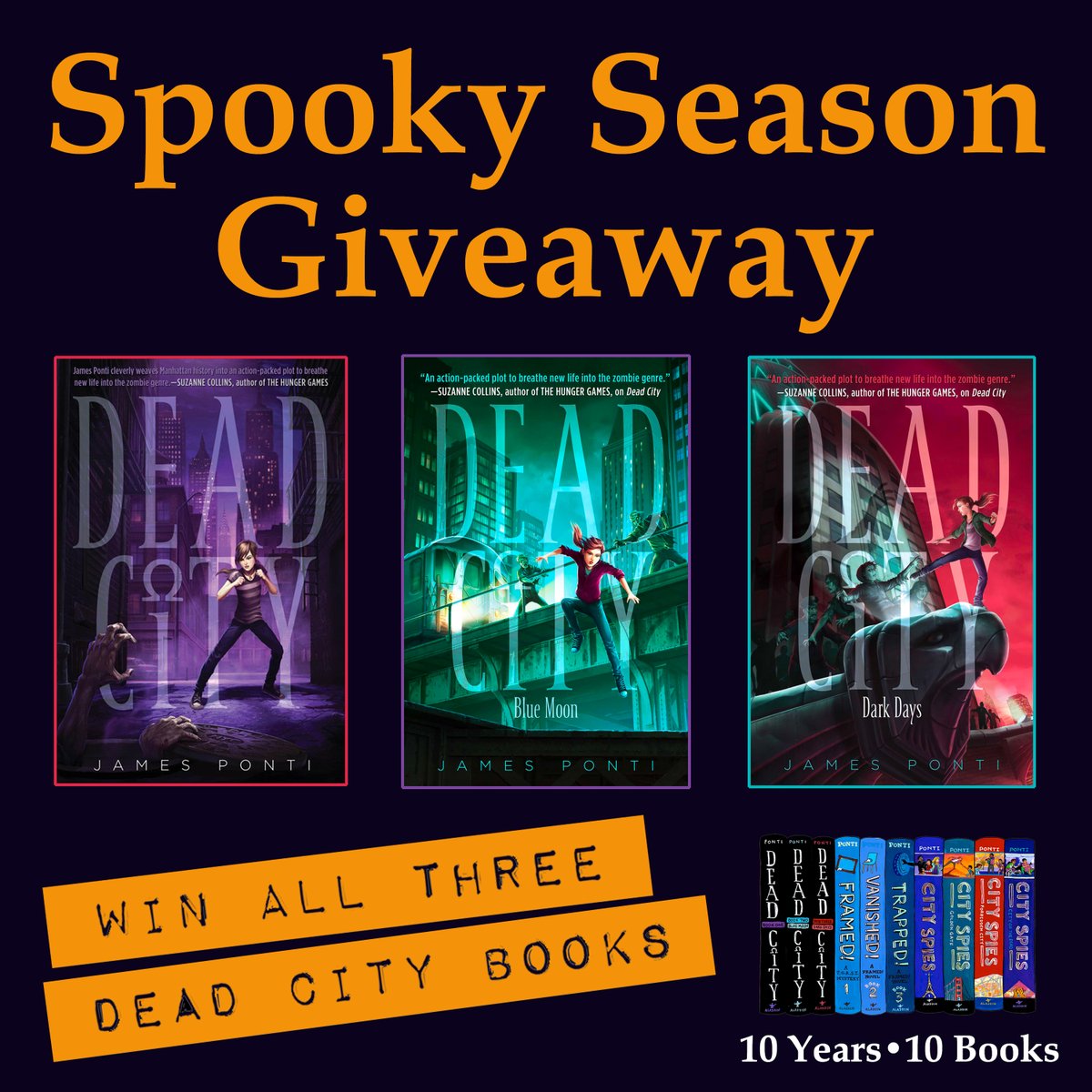 Trick of Treat?! Enter for a chance to win all 3 Dead City Books. All you have you to is retweet and make sure you follow me. (You can't spell books without boo!)