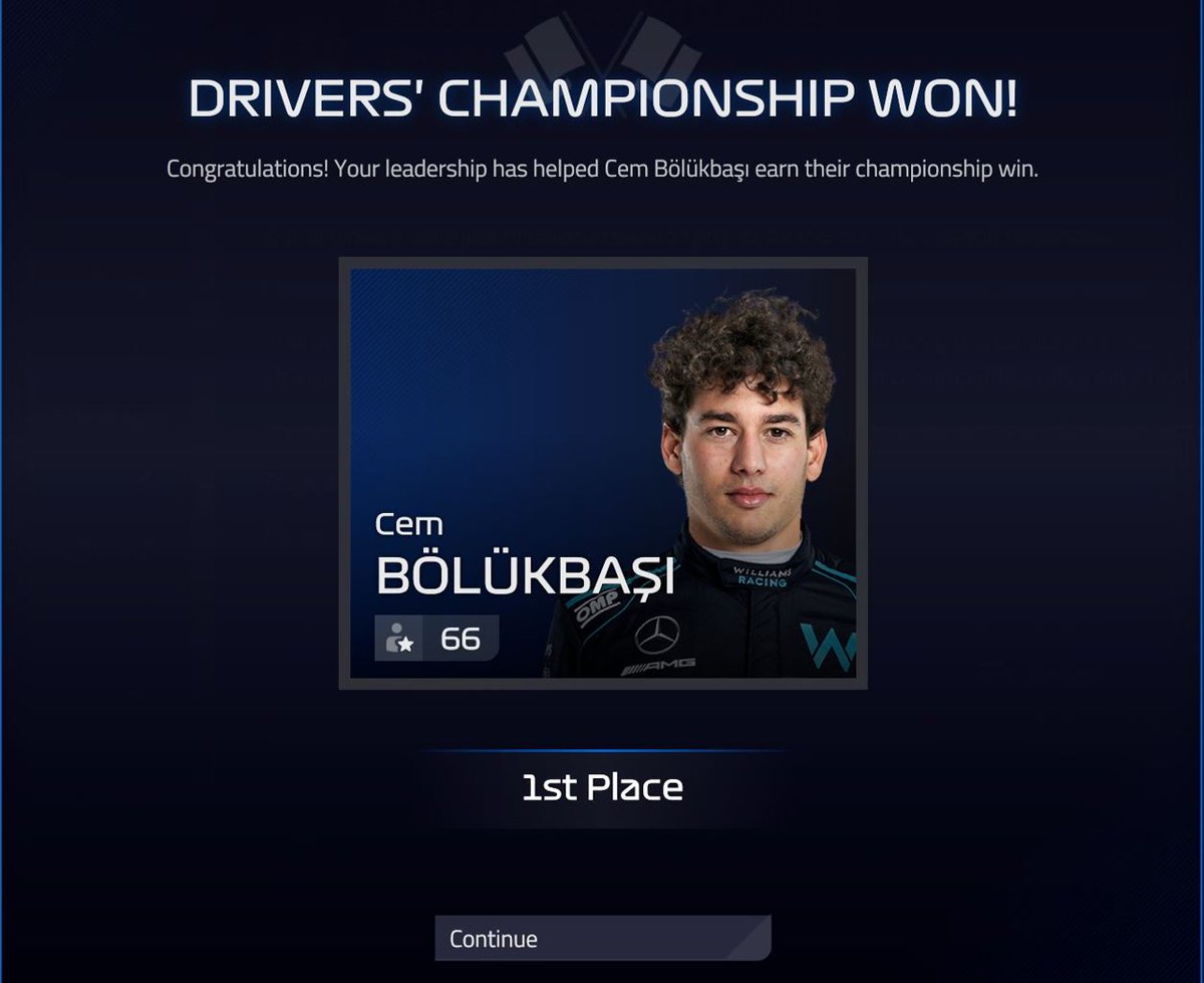 CaliWinkler's tweet photo. Hey @cembolukbasi , you might want to give Williams a call for the 2025 seat🤓 @F1Manager https://t.co/9oqUsGDX72