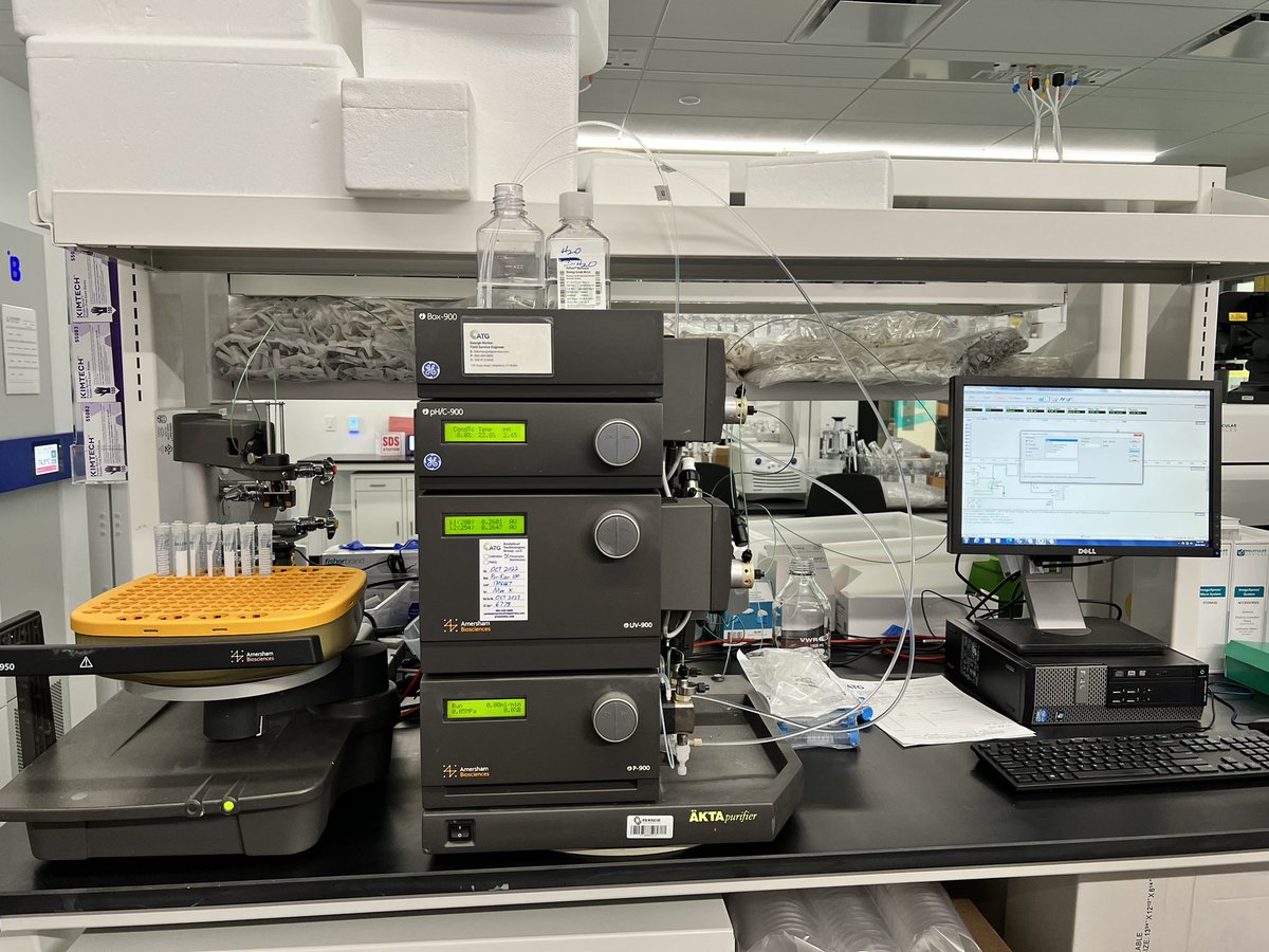 #greenstonebio delves into structure based #drugdiscovery. Now having our AKTA purifier set up we are enabling our biochemistry pipeline. #ATG