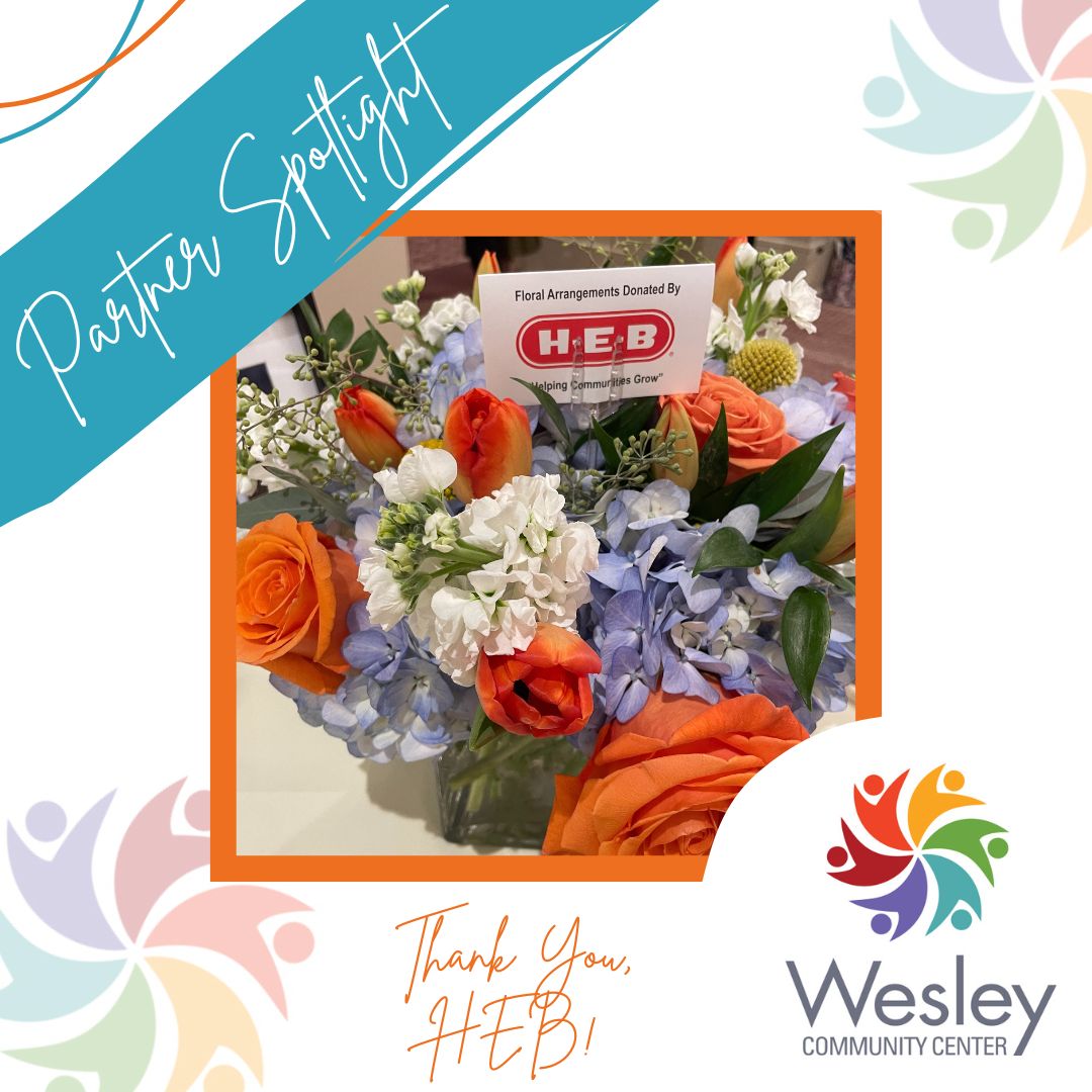 We cannot thank @HEB enough for their long-standing partnership and support of our mission. Recently, they provided these beautiful flowers for our Spirit of Helping luncheon. #WesleyEmpowers #TogetherStronger #Houston
