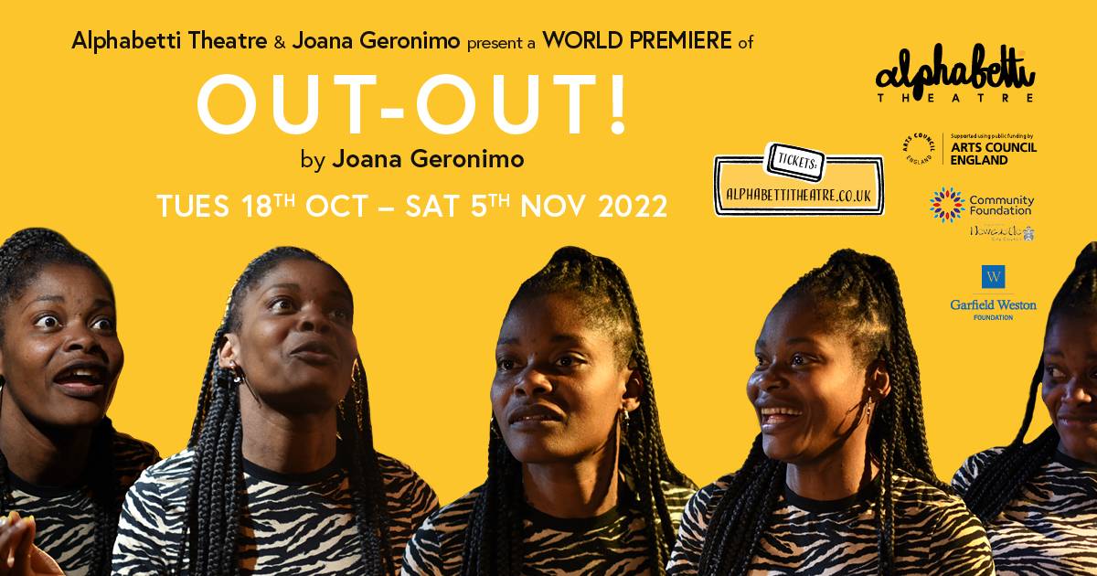 I cannot recommend OUT-OUT! enough.  Beautifully written and beautifully performed by Janete Geronimo . Such an important and joyous show that everyone should see.<a href="/Alphabetti/">Alphabetti Theatre</a>