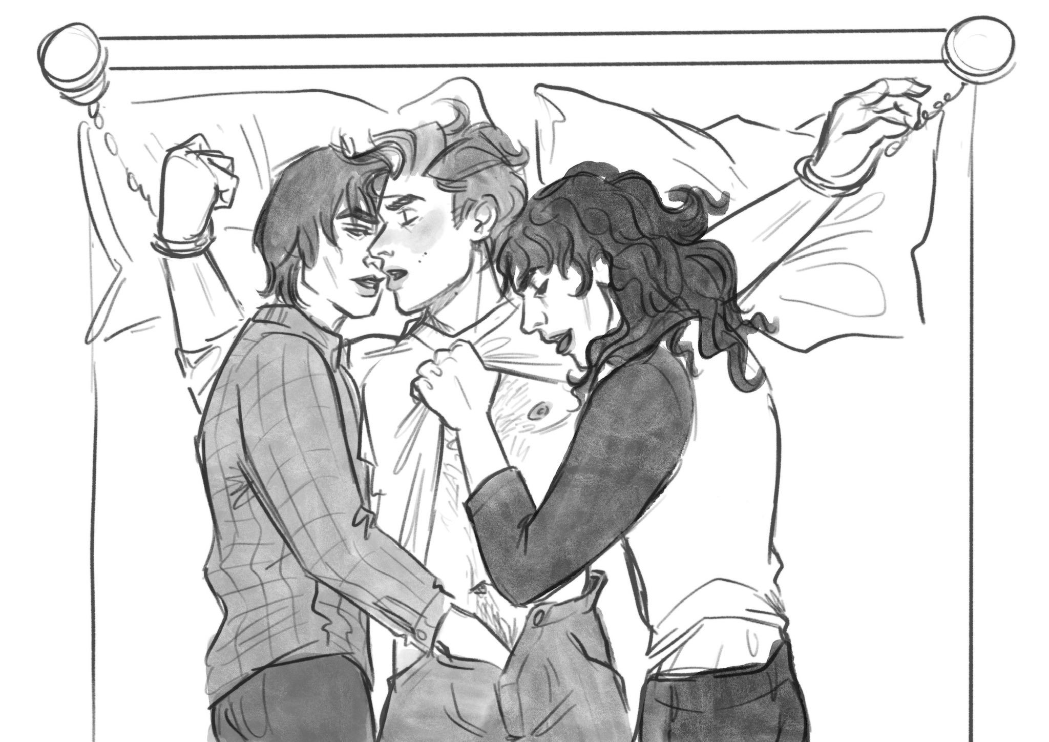 jess after hours ✨ on X: discord pals make great suggestions when I ask  for sketching ideas… Jonathan x Steve x Eddie, what do I even call that?  Idk what to tag