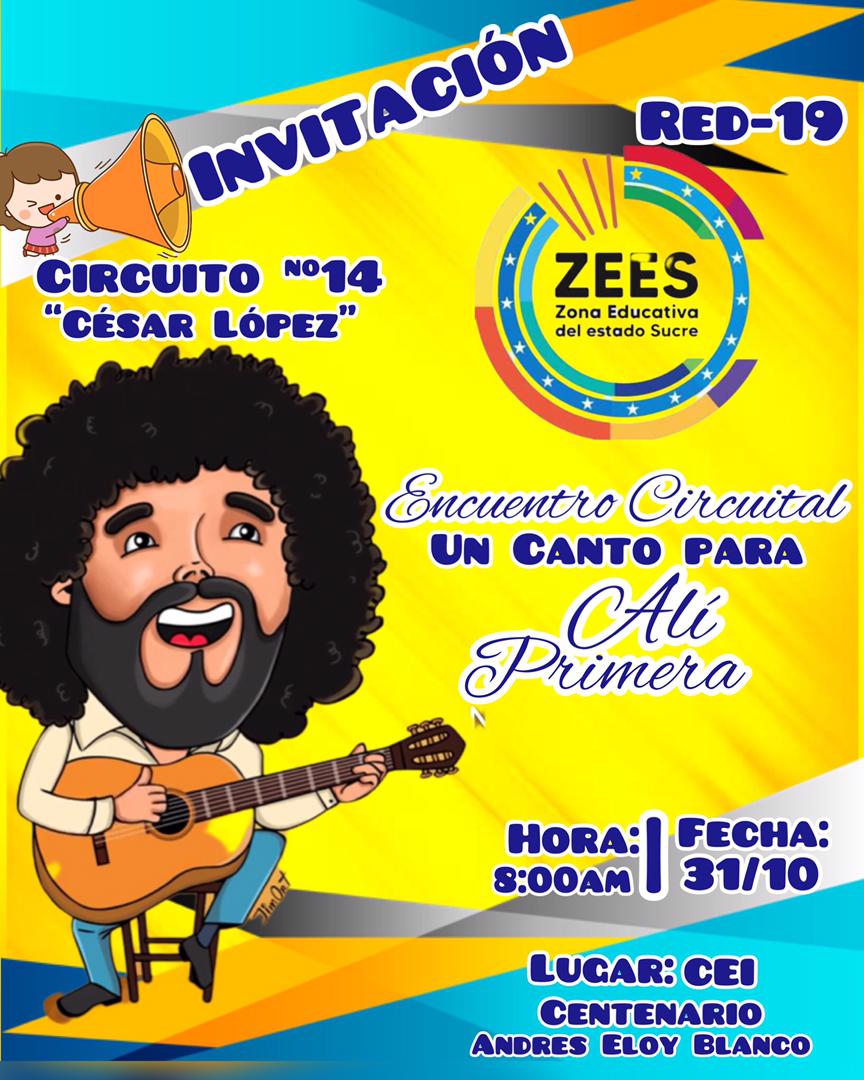 Un Canto para Ali Primera  #juntosporlaeducaciondelfuturo @karenlypsuv @nicolasmaduro @gpintovzla @zonaedusucre <a href="/_LaAvanzadora/">Yelitze Santaella</a> @MPPEDUCACION